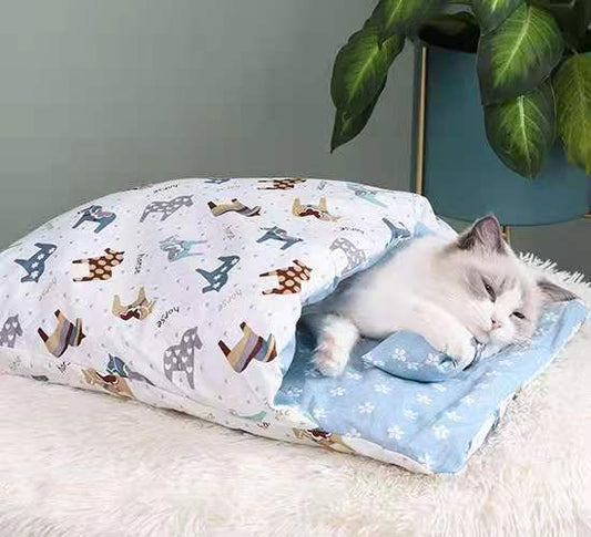 Pet Sleeping Bag Bed Comfortable Cave House for Cat and Dog |Khancarts