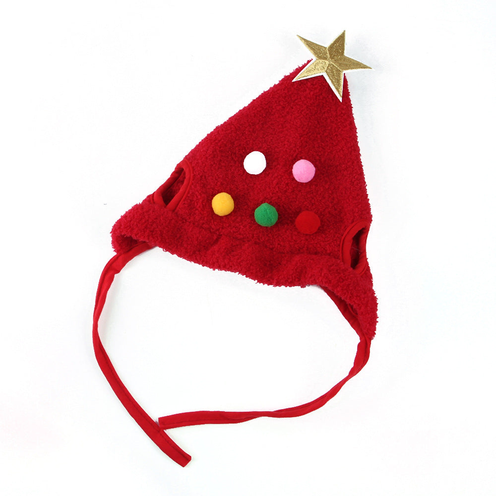 Red and green pet Christmas headgear