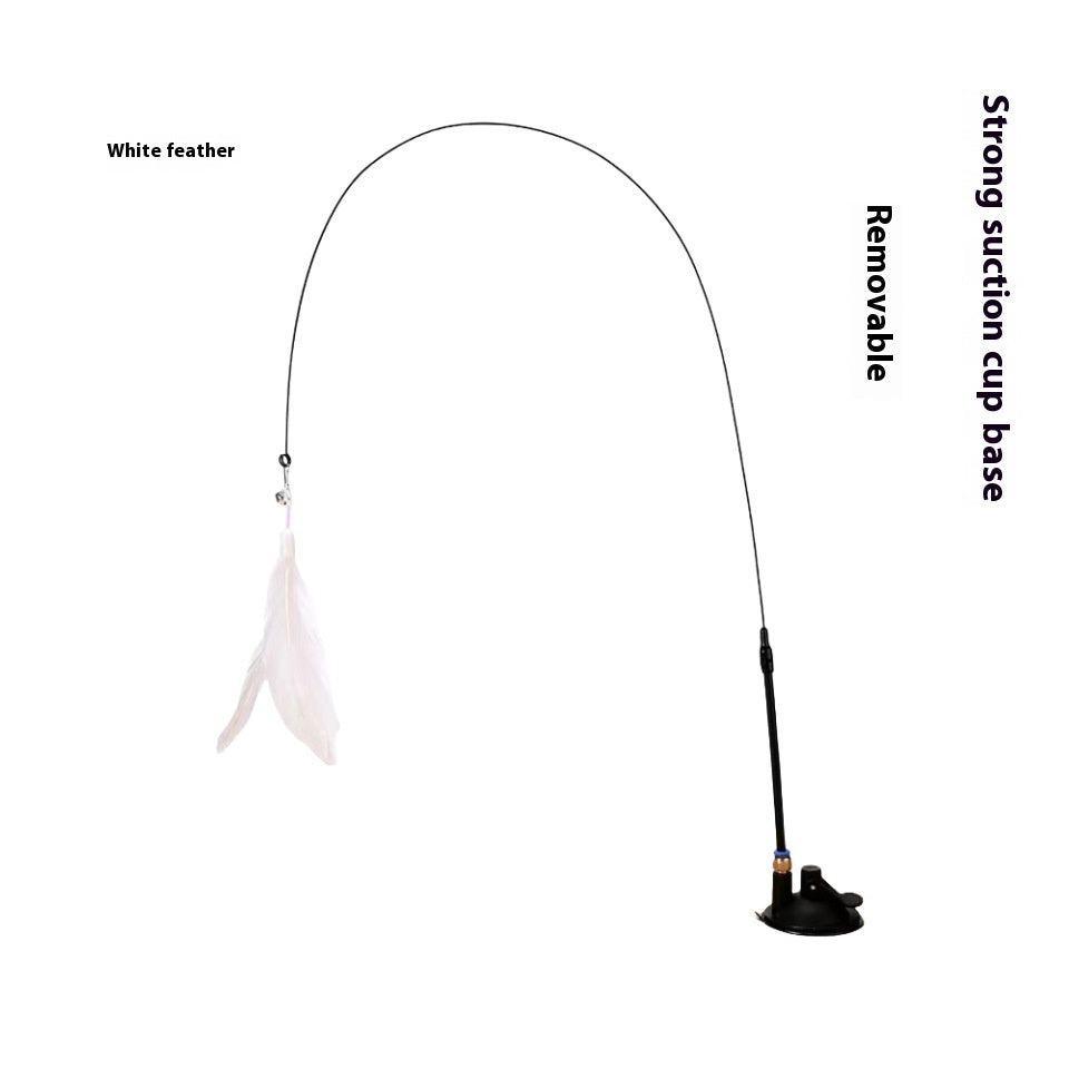 Best Suction Cup Cat Toy with Feather Teaser for Indoor Cats