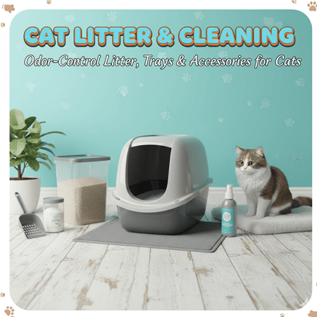 Cat litter and cleaning products – odor-control litter, trays, and accessories for cats