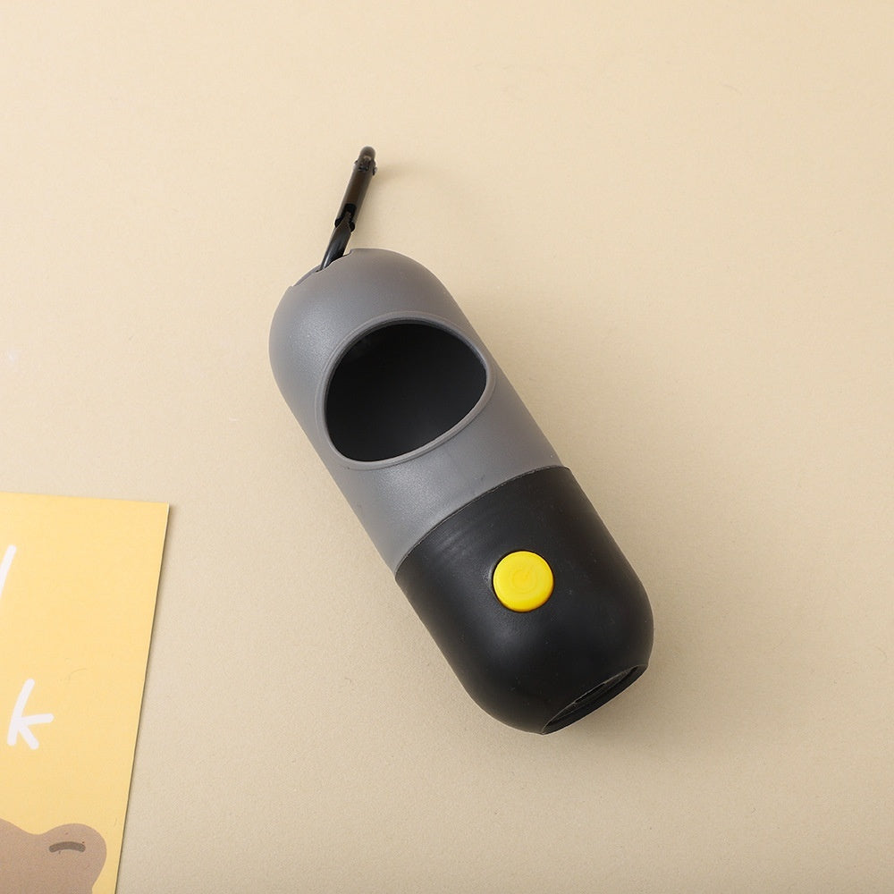 LED Light Pet Waste Bag Dispenser – Leakproof Poop Bag Holder for Dogs & Cats, Portable Travel Garbage Bag Container