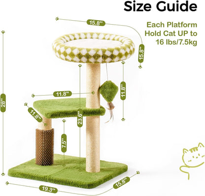 Cat Furniture Tower with Grooming Brush