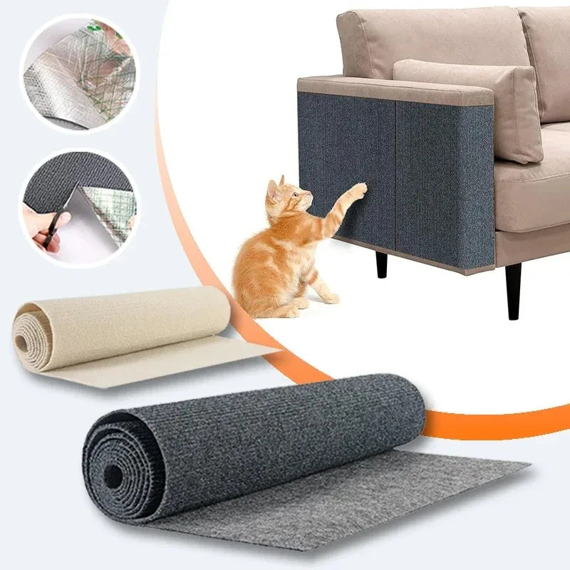 Climbing Cat Scratching Mat – Trimmable Self-Adhesive Cat Scratcher Carpet Pads