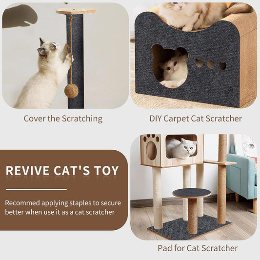 Climbing Cat Scratching Mat – Trimmable Self-Adhesive Cat Scratcher Carpet Pads