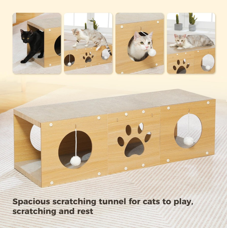 Durable Cardboard Cat Scratching Playhouse