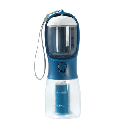 Blue and clear portable pet water bottle 