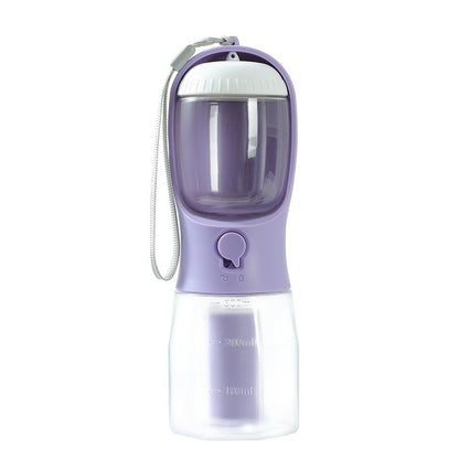 Purple pet water bottle with a transparent section on a white background