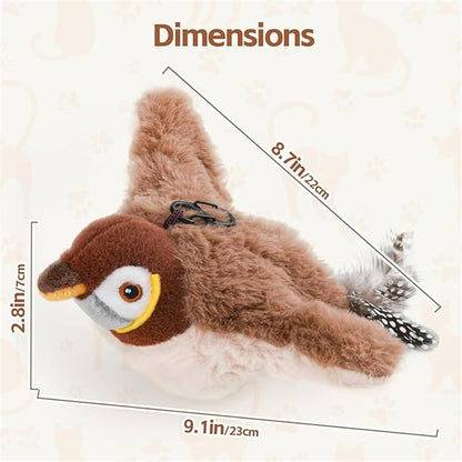 Realistic Bird Cat Toy Flying with Feathers for Indoor Cats