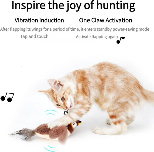 Rechargeable Interactive Bird Toy for Cats with Chirping Sound