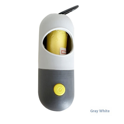 LED Light Pet Waste Bag Dispenser – Leakproof Poop Bag Holder for Dogs & Cats, Portable Travel Garbage Bag Container