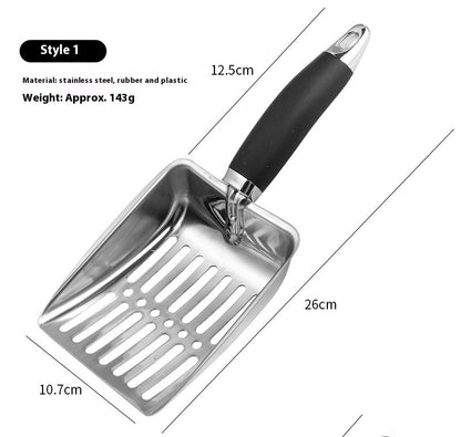 ilver stainless steel pet litter cleaning scoop