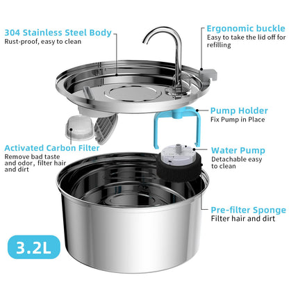 stainless steel dog water dispenser